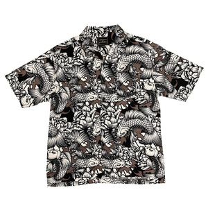 Size M short sleeve Koi Fish button down